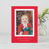 Carte de Noël Arrière - plan rouge classique (Debout devant)