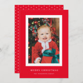 Carte de Noël Arrière - plan rouge classique (Devant / Derrière)