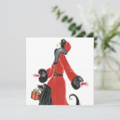 Carte de Noël Art déco rétro (Debout devant)