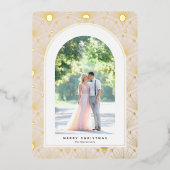 Carte de Noël Art déco Vintage céleste (Recto)