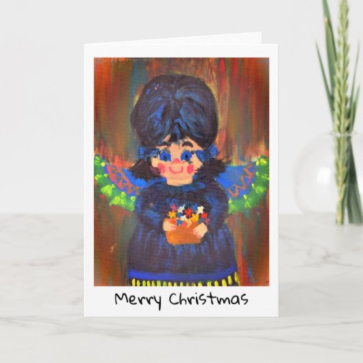 Carte de Noël - Art d'enfants - Ange (Devant)