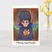 Carte de Noël - Art d'enfants - Ange (Fleur jaune)