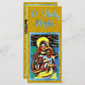 Carte de Noël Art Mary et Jesus (Devant / Derrière)