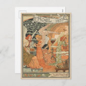 Carte de Noël Art Nouveau vintage (Devant / Derrière)