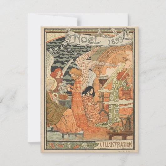 Carte de Noël Art Nouveau vintage (Devant)