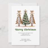 Carte de Noël Artistic Leopard Or Vert (Devant)