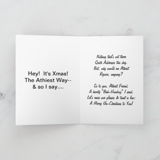 Carte de Noël athée (Intérieur)