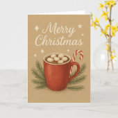 Carte de Noël au cacao chaud (Fleur jaune)