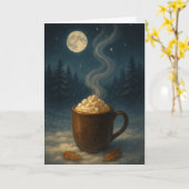 Carte de Noël au cacao chaud - Salutation de vacan (Fleur jaune)