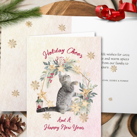 Carte de Noël au chat à l'aquarelle – Création de