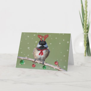 Carte de Noël au chickadee noir