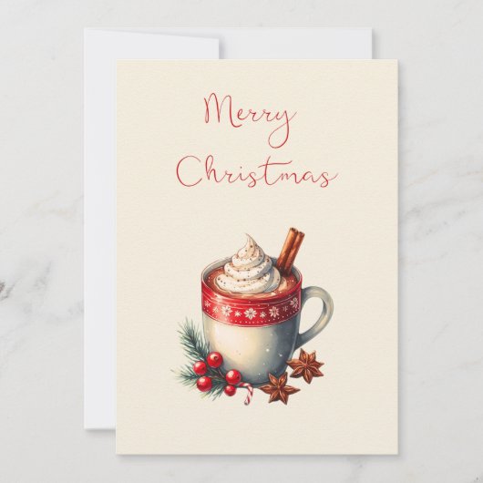 Carte de Noël au Chocolat Chaud  (Devant)