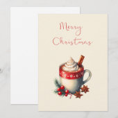 Carte de Noël au Chocolat Chaud  (Devant / Derrière)