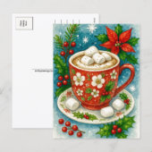 Carte de Noël au Chocolat Chaud de Fête (Devant / Derrière)