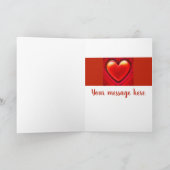 Carte de Noël au coeur rouge avec amour. (Intérieur)