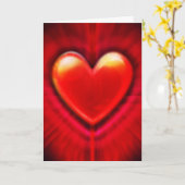 Carte de Noël au coeur rouge avec amour. (Fleur jaune)