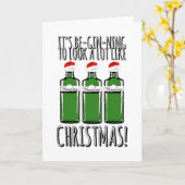 Carte de Noël au gin. (Fleur jaune)