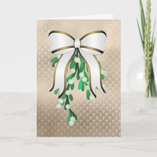 Carte de Noël au gui des amoureux (Devant)