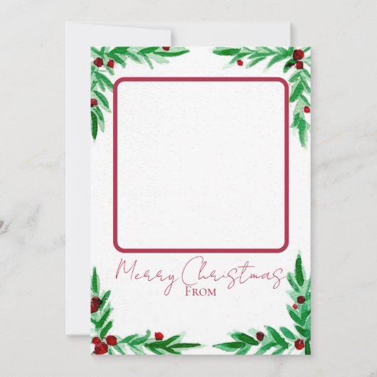 Carte de Noël au houx (Devant)