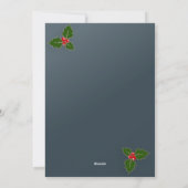 Carte de Noël au houx (Dos)