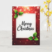 Carte de Noël au houx (Fleur jaune)