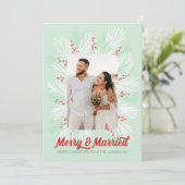 Carte de Noël au milieu du siècle joyeux et mariée (Debout devant)