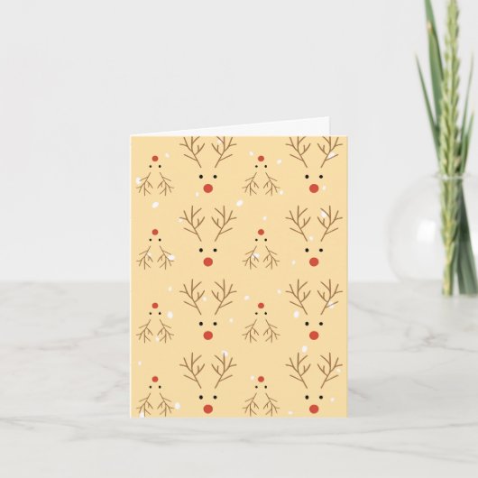 Carte de Noël au motif rustique de renne (Devant)