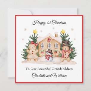 Carte de Noël au pain d'épices pour fille garçon 1
