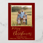 Carte de Noël au papier alu or et rouge (Recto)