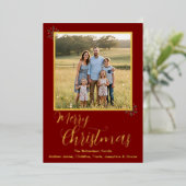 Carte de Noël au papier alu or et rouge (Debout devant)