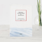 Carte de Noël au pingouin aquarelle (Dos)