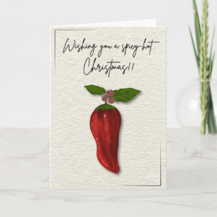 Carte de Noël au poivre chili Spicy-Hot