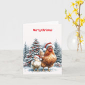 Carte de Noël au poulet du pays (Fleur jaune)