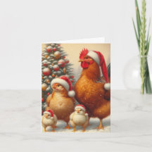 Carte de Noël au poulet du pays