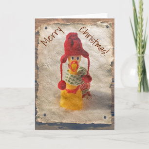 Carte de Noël au poulet vintage !