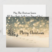 Carte de Noël au sapin vert enneigé en hiver (Devant / Derrière)