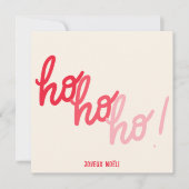 Carte de Noël au script Joyeux Noël rouge rose Hoh (Devant)