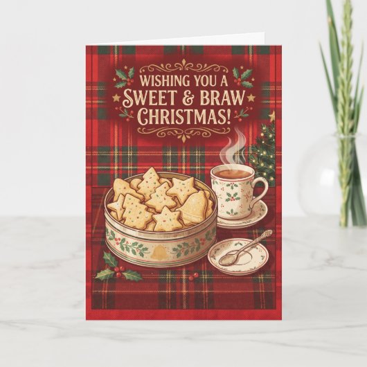 Carte de Noël au Shortbread Écossais (Devant)