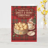 Carte de Noël au Shortbread Écossais (Fleur jaune)