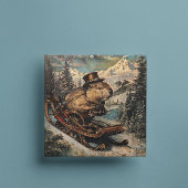 Carte de Noël au traîneau de castor Steampunk