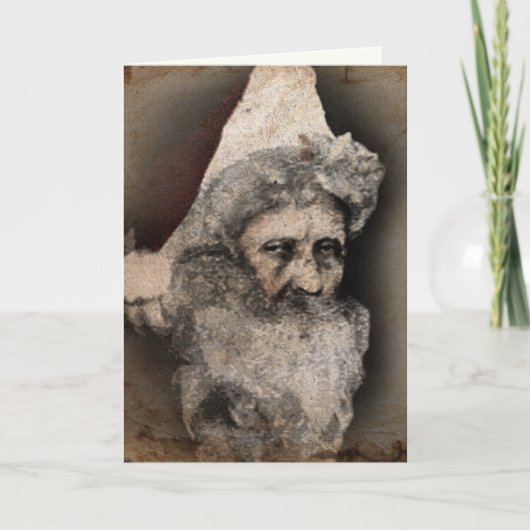 Carte de Noël au visage de Père Noël effrayant dér (Devant)