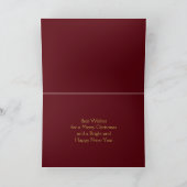 Carte de Noël audacieuse florale rouge vert or (Intérieur)