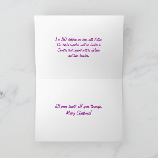 Carte de Noël autiste (Intérieur)