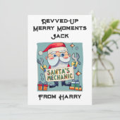 Carte de Noël Auto-Mécanique personnalisée (Debout devant)