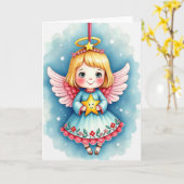 Carte de Noël aux anges (Fleur jaune)