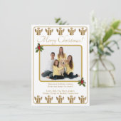 Carte de Noël aux anges dorés avec photo (Debout devant)