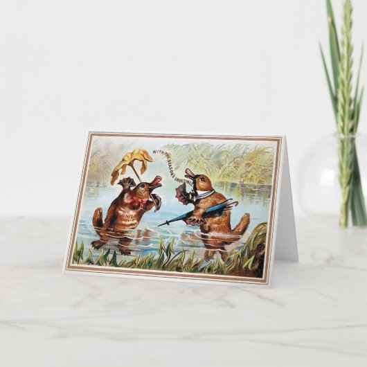 Carte de Noël aux canards victoriens (Devant)