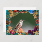 Carte de Noël aux colibris à gorge rubis (Devant / Derrière)