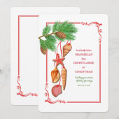Carte de Noël aux coquillages (Devant / Derrière)