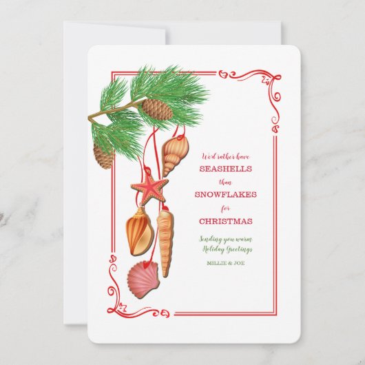 Carte de Noël aux coquillages (Devant)